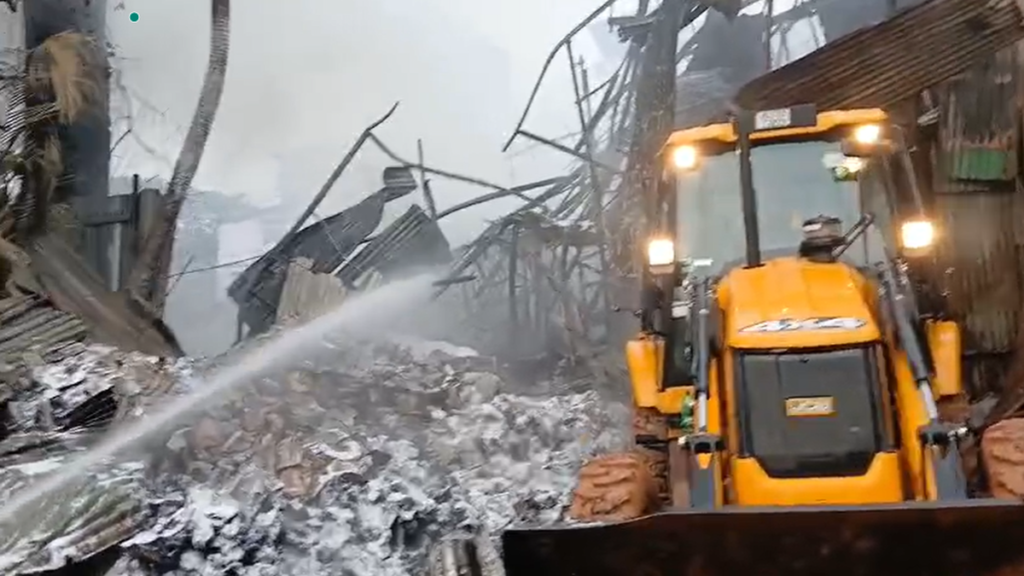 Massive fire breaks out at scrap godown near Ernakulam South overbridge in Kerala
